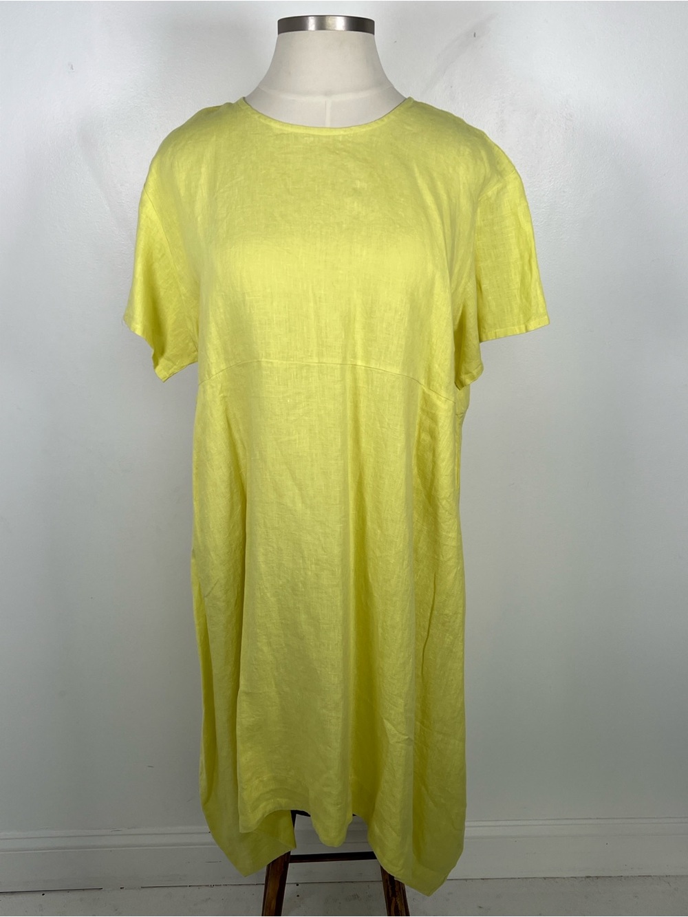NWT! Bryn Walker Yellow Linen Midi Dress Size XXL